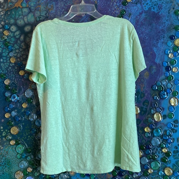 Eileen Fisher Organic Linen Mint Green Tee - Picture 7 of 8